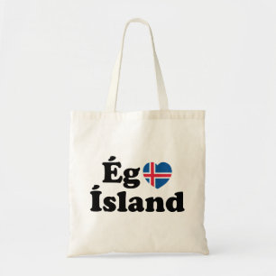 I Heart (Love) Iceland [Ég Elska Ísland] Icelandic Tote Bag