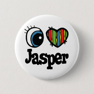 I Heart (Love) Jasper 6 Cm Round Badge