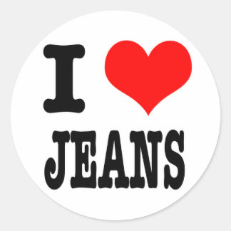 I HEART (LOVE) JEANS CLASSIC ROUND STICKER