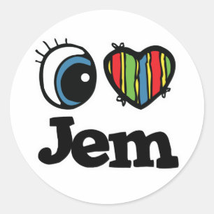 I Heart (Love) Jem Classic Round Sticker