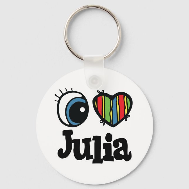 I Heart (Love) Julia Key Ring (Front)