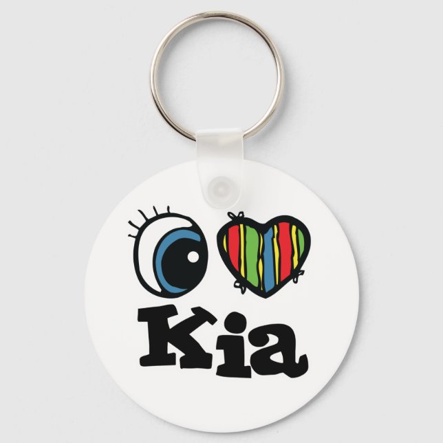 I Heart (Love) Kia Key Ring (Front)