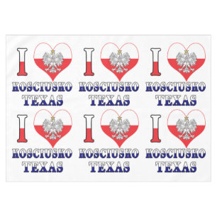 I Heart Love Kosciusko Texas Tablecloth
