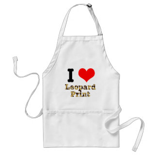 I HEART (LOVE) leopard print Standard Apron