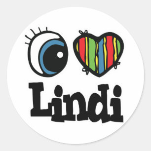 I Heart (Love) Lindi Classic Round Sticker