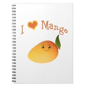 I Heart (love) Mango Spiral Notebook