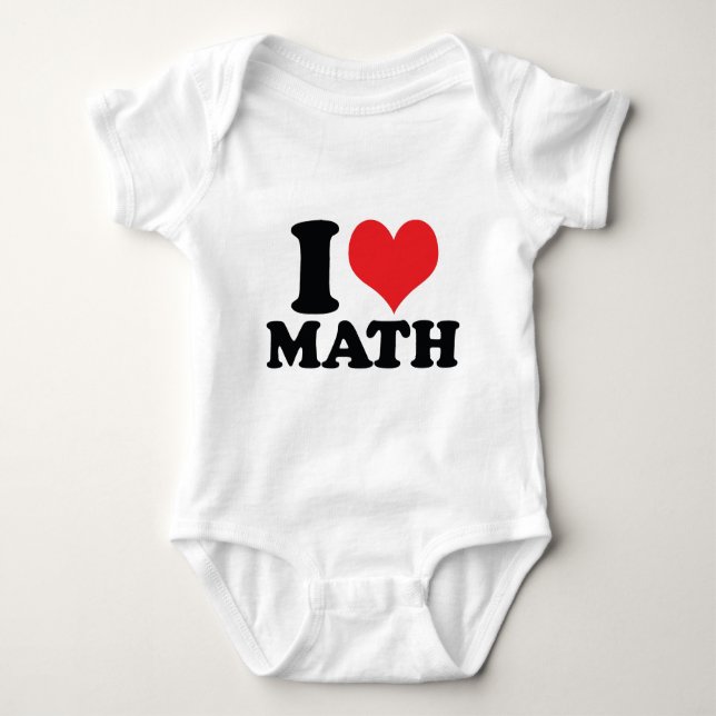 I Heart / love math Baby Bodysuit (Front)