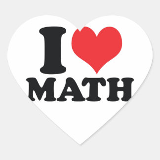 I Heart / love math Heart Sticker