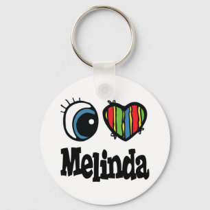 I Heart (Love) Melinda Key Ring