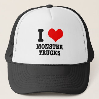 I HEART (LOVE) monster trucks Trucker Hat