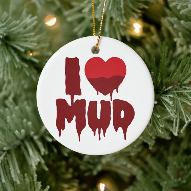 I Heart (Love) Mud Ceramic Tree Decoration (Tree)