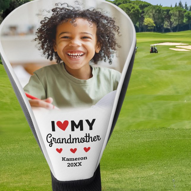 I Heart Love My Grandmother Photo Name Grandchild Golf Head Cover (I Heart Love My Grandmother Photo Name Grandchild Golf Head Cover)