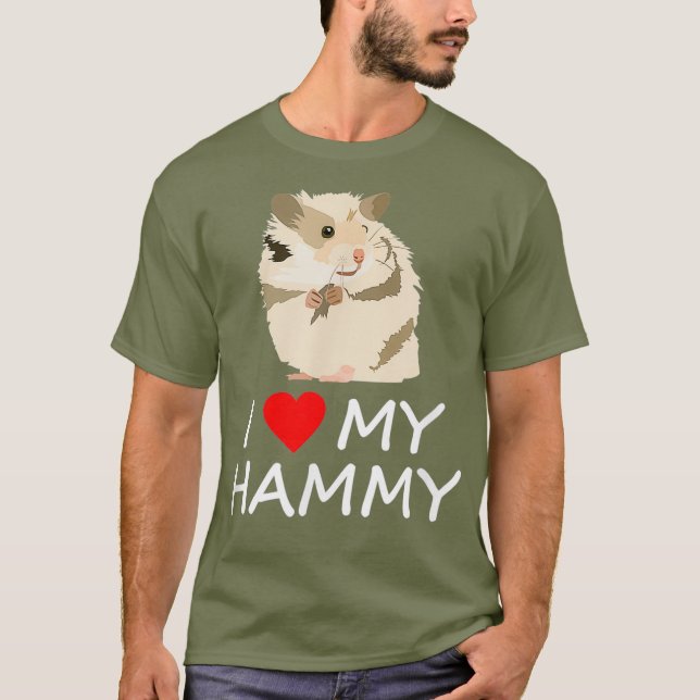 I Heart Love My Hammy Cute Hamster T-Shirt (Front)