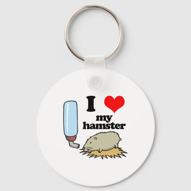 I Heart (Love) My Hamster Key Ring (Front)