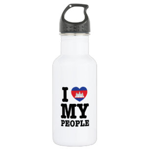 I Heart (Love) My Khmer People 532 Ml Water Bottle