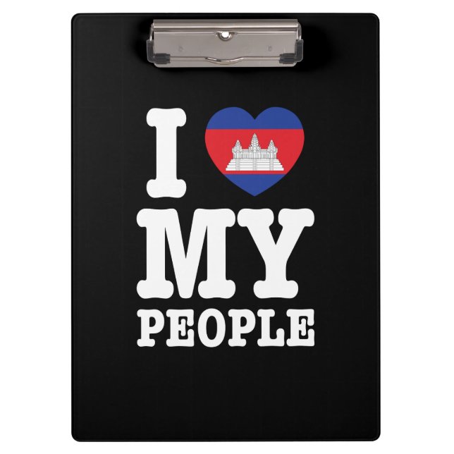 I Heart (Love) My Khmer People Clipboard (Front)