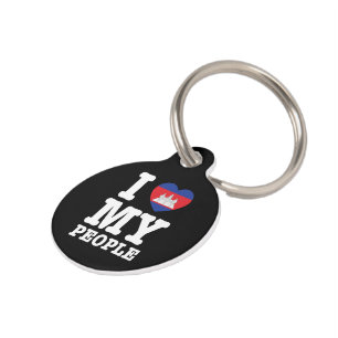 I Heart (Love) My Khmer People Pet Tag