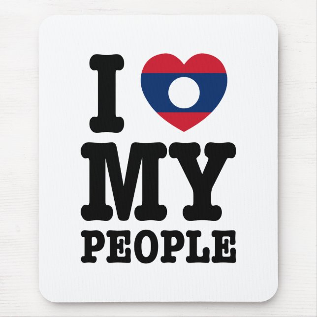I Heart (Love) My Lao People Mouse Pad (Front)
