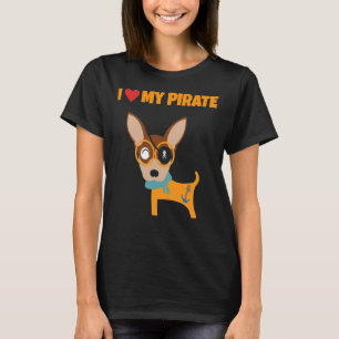 I Heart Love My Pirate Chihuahua T-Shirt