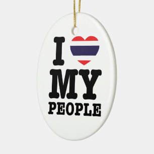 I Heart (Love) My Thai People Ceramic Tree Decoration