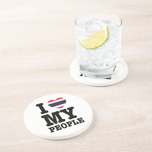 I Heart (Love) My Thai People Coaster (Side)
