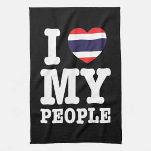 I Heart (Love) My Thai People Tea Towel