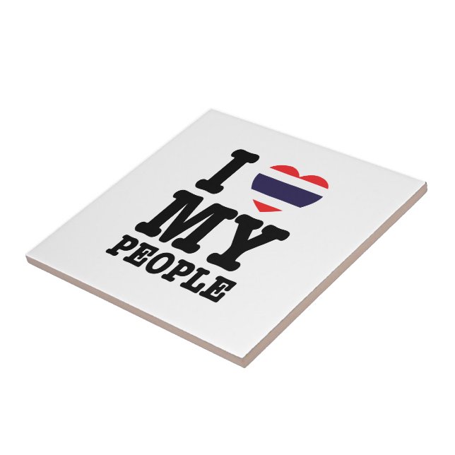 I Heart (Love) My Thai People Tile (Side)