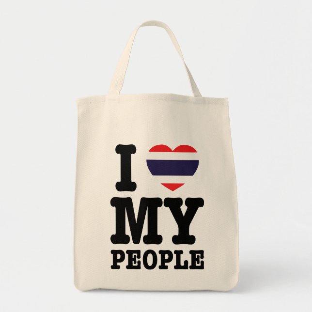I Heart (Love) My Thai People Tote Bag (Front)