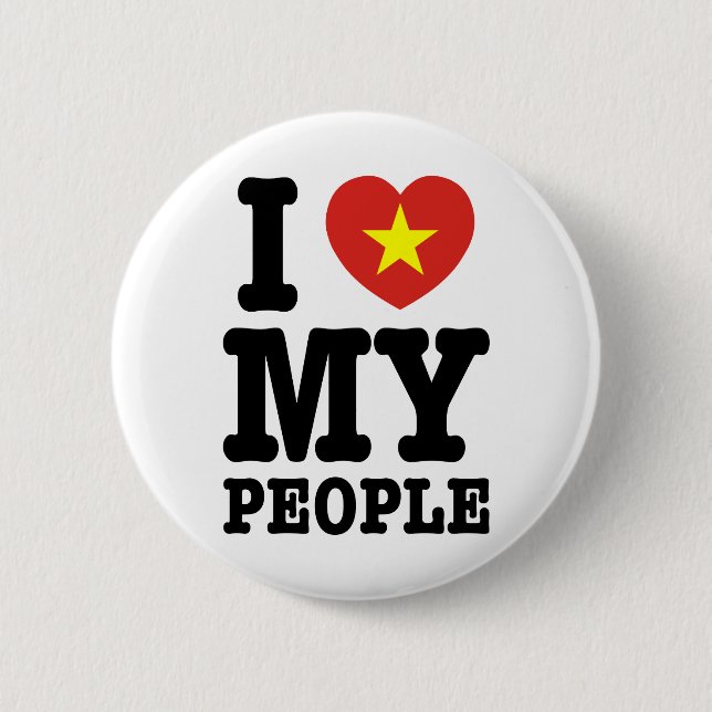 I Heart (Love) My Viet People 6 Cm Round Badge (Front)