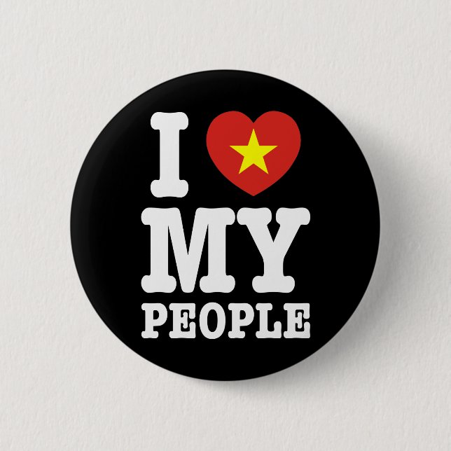 I Heart (Love) My Viet People 6 Cm Round Badge (Front)