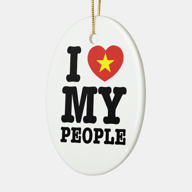 I Heart (Love) My Viet People Ceramic Tree Decoration (Left)