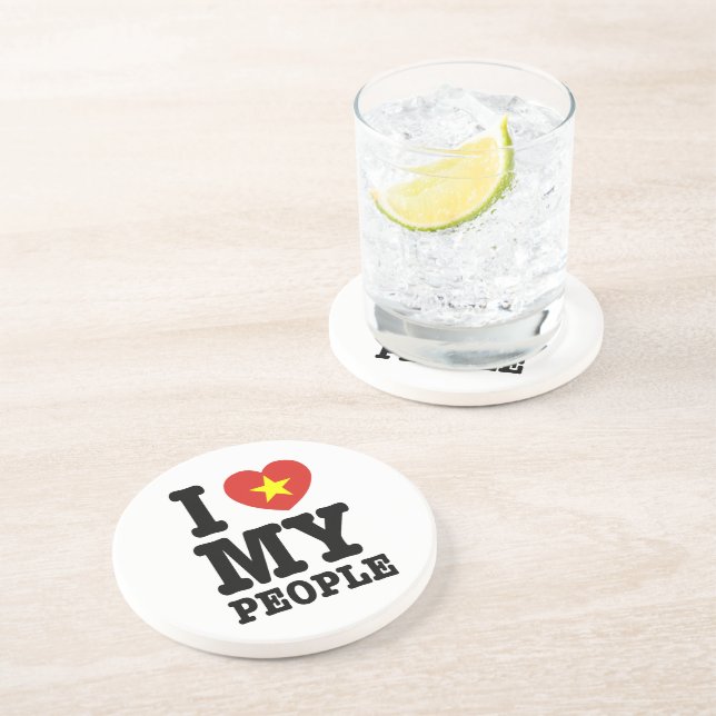 I Heart (Love) My Viet People Coaster (Side)