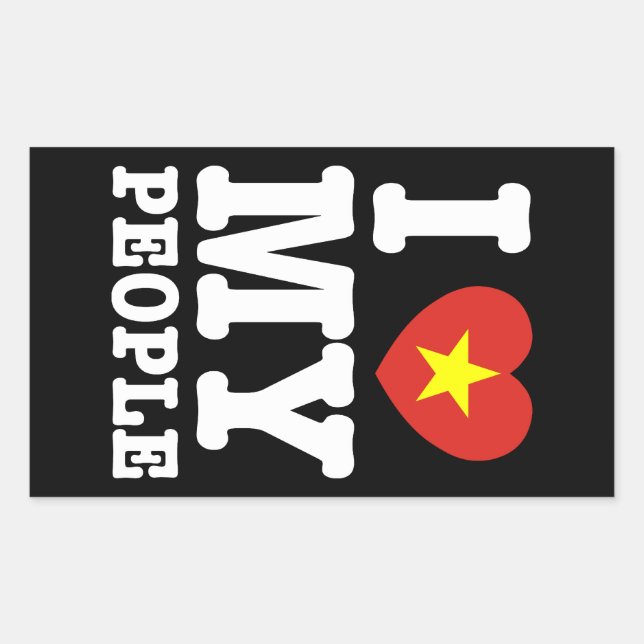 I Heart (Love) My Viet People Rectangular Sticker (Front)