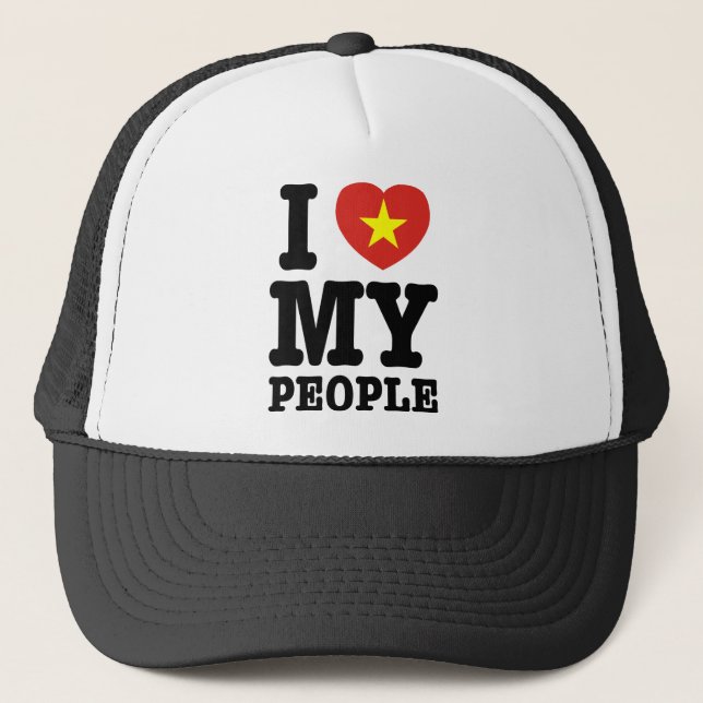 I Heart (Love) My Viet People Trucker Hat (Front)