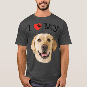 I Heart Love My Yellow Lab Portrait of Labrador Fa T-Shirt
