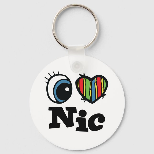 I Heart (Love) Nic Key Ring (Front)