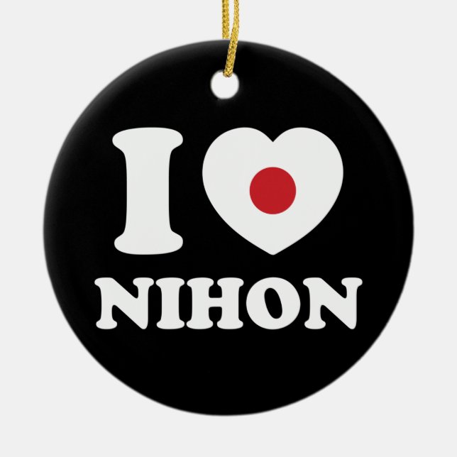 I HEART [LOVE] NIHON CERAMIC TREE DECORATION (Front)