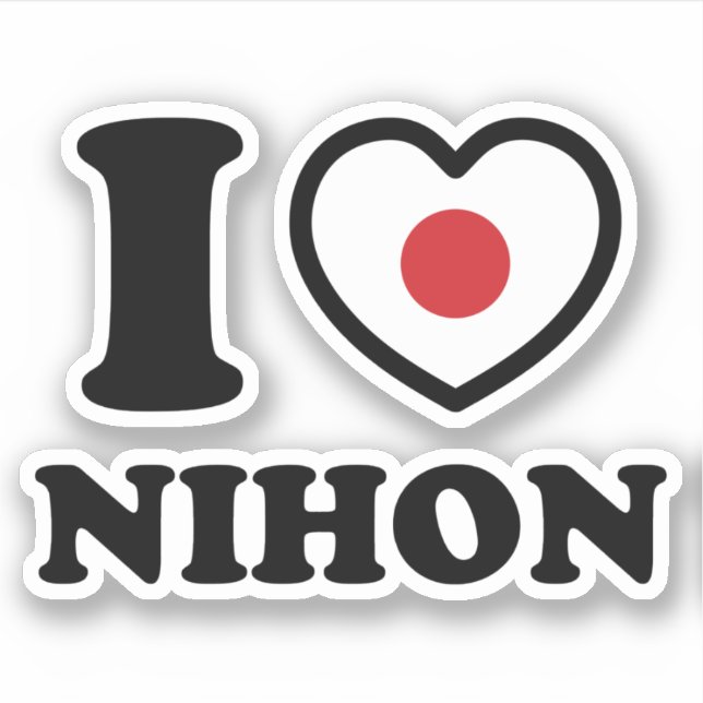 I HEART [LOVE] NIHON STICKER (Front)