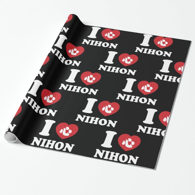 I HEART [LOVE] NIHON WRAPPING PAPER (Unrolled)