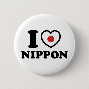 I HEART [LOVE] NIPPON 6 CM ROUND BADGE
