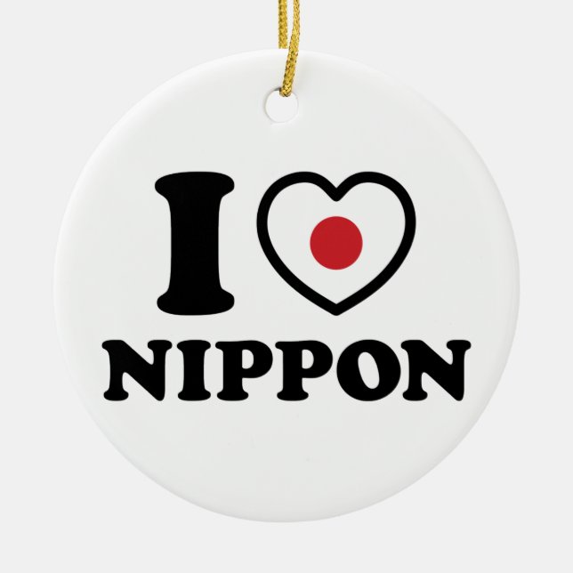 I HEART [LOVE] NIPPON CERAMIC TREE DECORATION (Front)