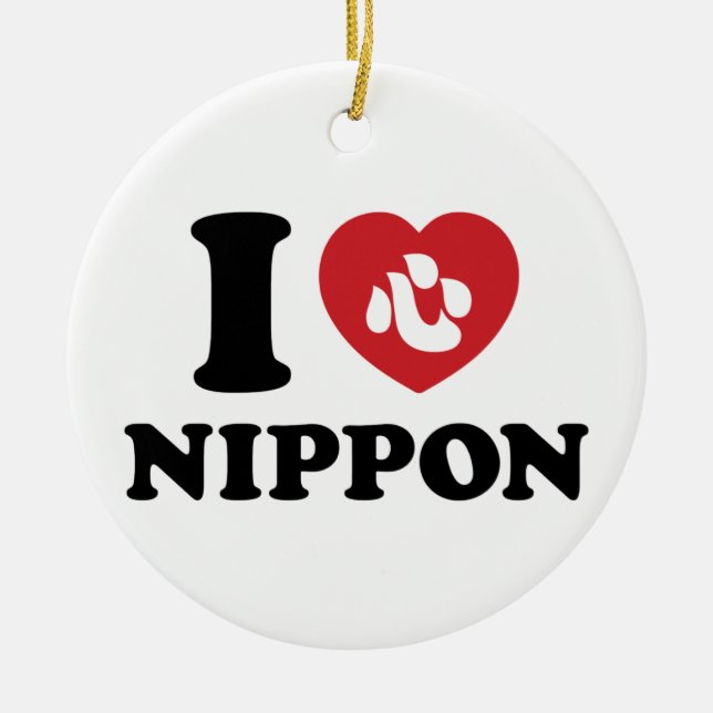 I HEART [LOVE] NIPPON CERAMIC TREE DECORATION (Front)
