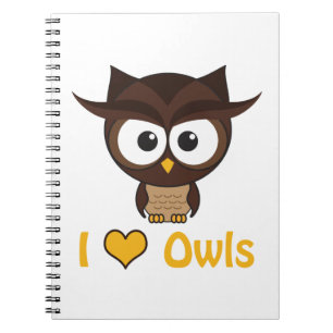I heart (love) owls spiral notebook