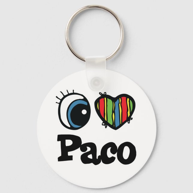 I Heart (Love) Paco Key Ring (Front)