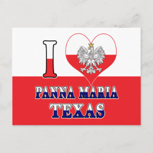 I Heart Love Panna Maria Texas Postcard