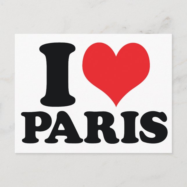 I Heart / love Paris Postcard (Front)