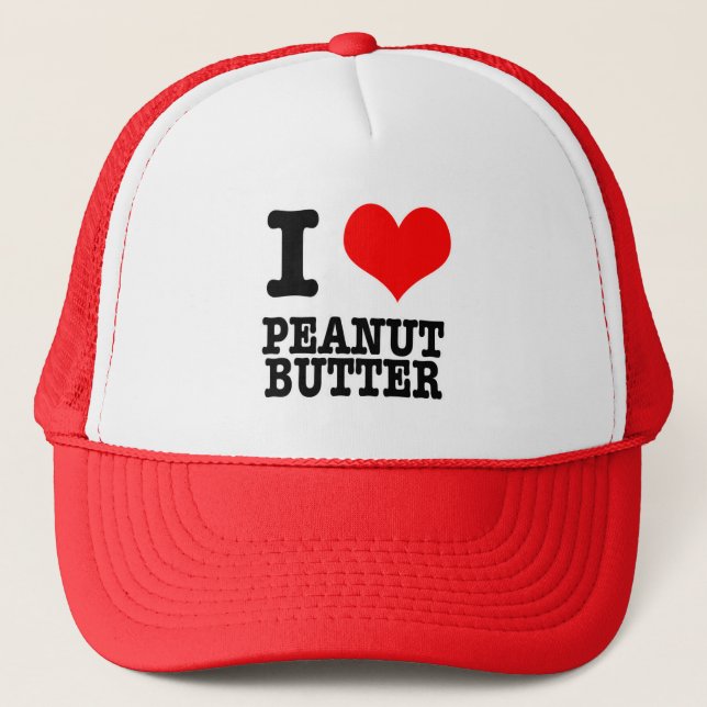 I HEART (LOVE) PEANUT BUTTER TRUCKER HAT (Front)