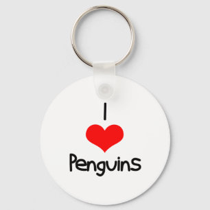 I Heart (Love) Penguins Key Ring