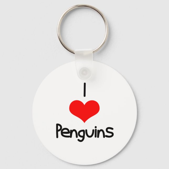 I Heart (Love) Penguins Key Ring (Front)