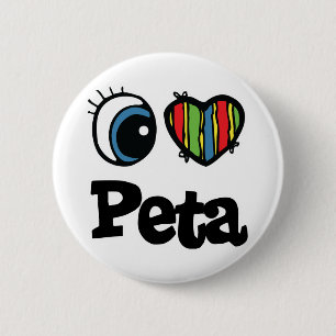I Heart (Love) Peta 6 Cm Round Badge